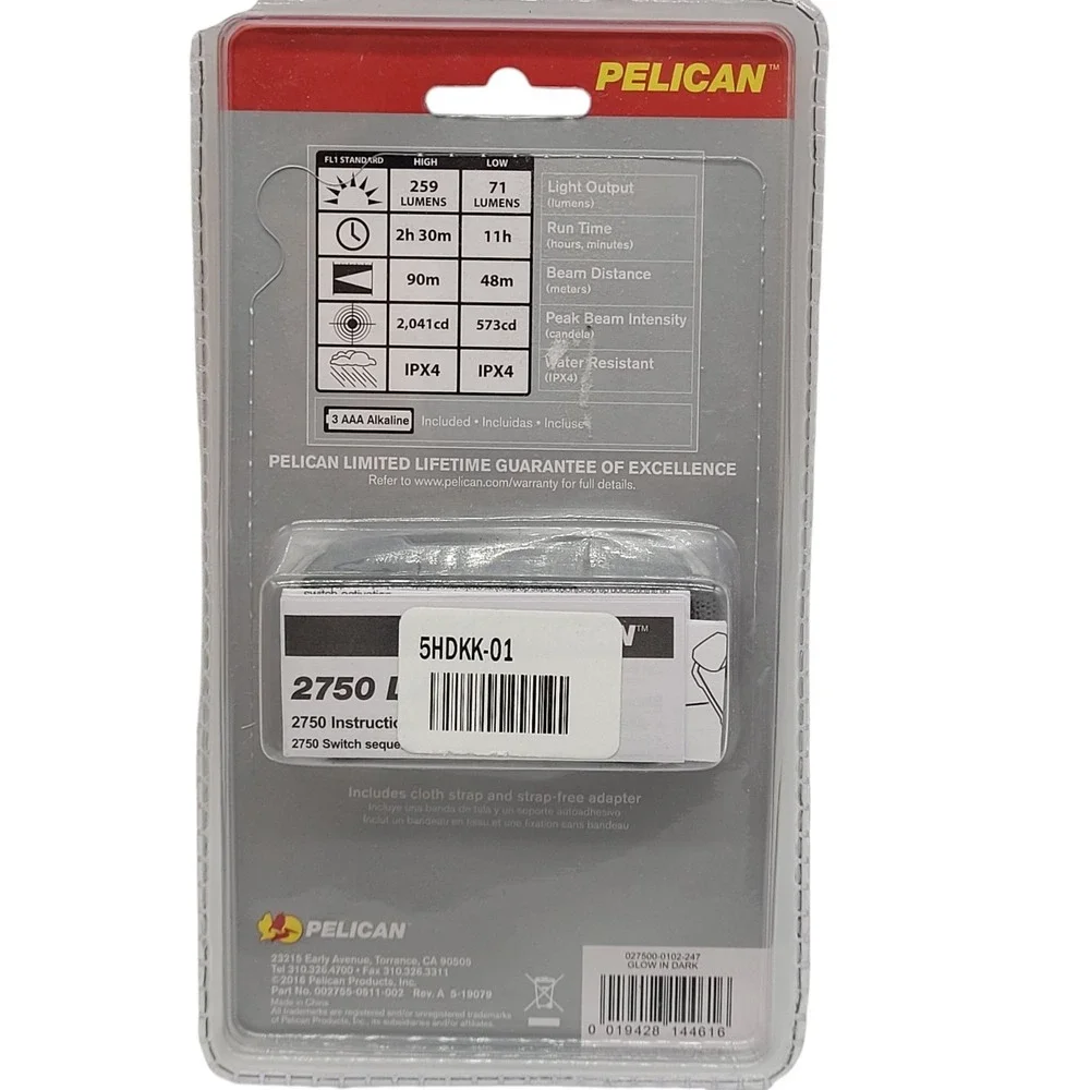 Pelican 2750 Headlamp – 259 Lumens LED Light, Compact and‎ Durable Design